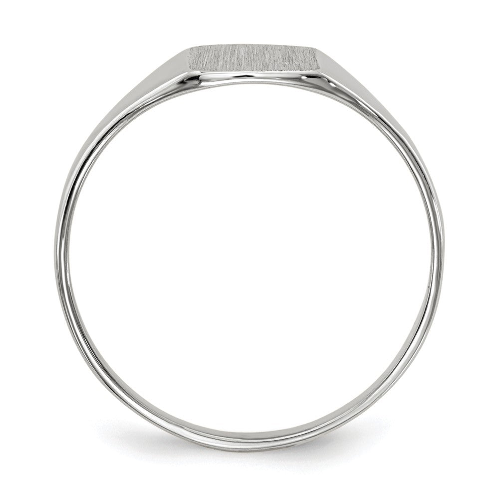 10k White Gold 7.0x8.5mm Square Closed Back Signet Ring