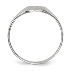 14k White Gold 7.0x8.5mm Cushion Closed Back Signet Ring
