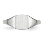 10k White Gold 7.0x8.5mm Square Closed Back Signet Ring