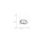 14k White Gold 7.0x8.5mm Cushion Closed Back Signet Ring
