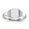 10k White Gold 7.0x8.5mm Square Closed Back Signet Ring