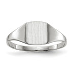 14k White Gold 7.0x8.5mm Cushion Closed Back Signet Ring