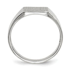 14k White Gold 8.5x9.5mm Square Closed Back Signet Ring