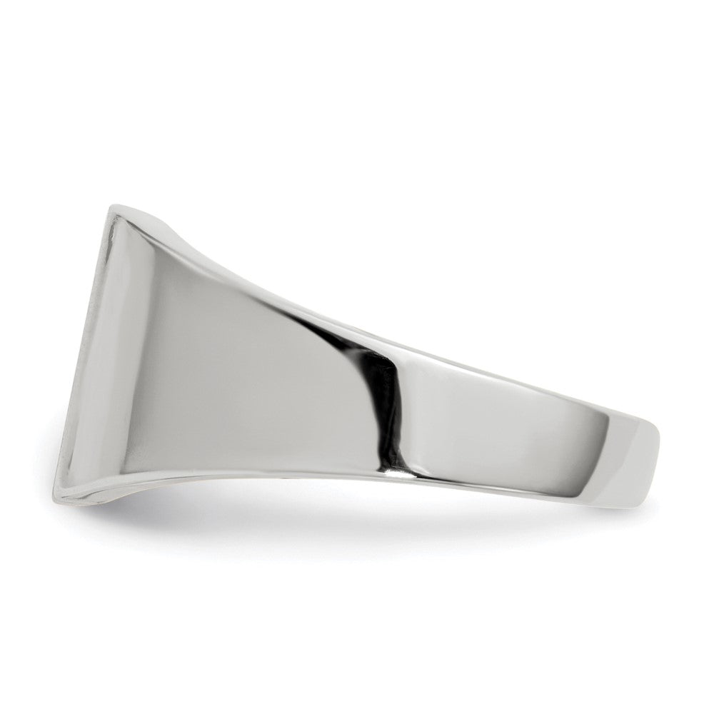 14k White Gold 8.5x9.5mm Square Closed Back Signet Ring