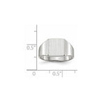 14k White Gold 8.5x9.5mm Square Closed Back Signet Ring