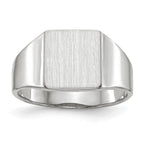 14k White Gold 8.5x9.5mm Square Closed Back Signet Ring