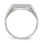 14k White Gold 13.0x13.0mm Square Closed Back Signet Ring