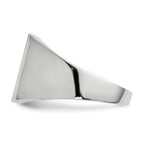 14k White Gold 13.0x13.0mm Square Closed Back Signet Ring