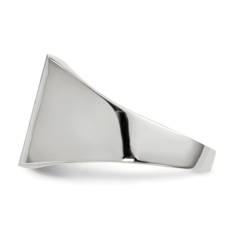 14k White Gold 13.0x13.0mm Square Closed Back Signet Ring
