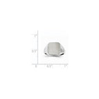 14k White Gold 8.5x9.5mm Square Open Back Signet Ring