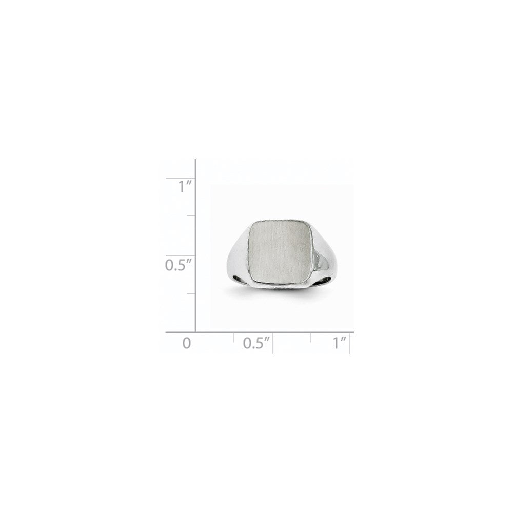 14k White Gold 8.5x9.5mm Square Open Back Signet Ring