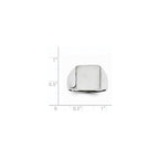 14k White Gold 13.0x13.5mm Square Open Back Satin Mens Signet Ring