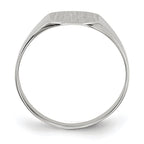 14k White Gold 8.5x8.5mm Cushion Closed Back Signet Ring