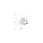 14k White Gold 8.5x8.5mm Cushion Closed Back Signet Ring