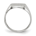 14k White Gold 11.0x10.5mm Octagon Closed Back Mens Signet Ring
