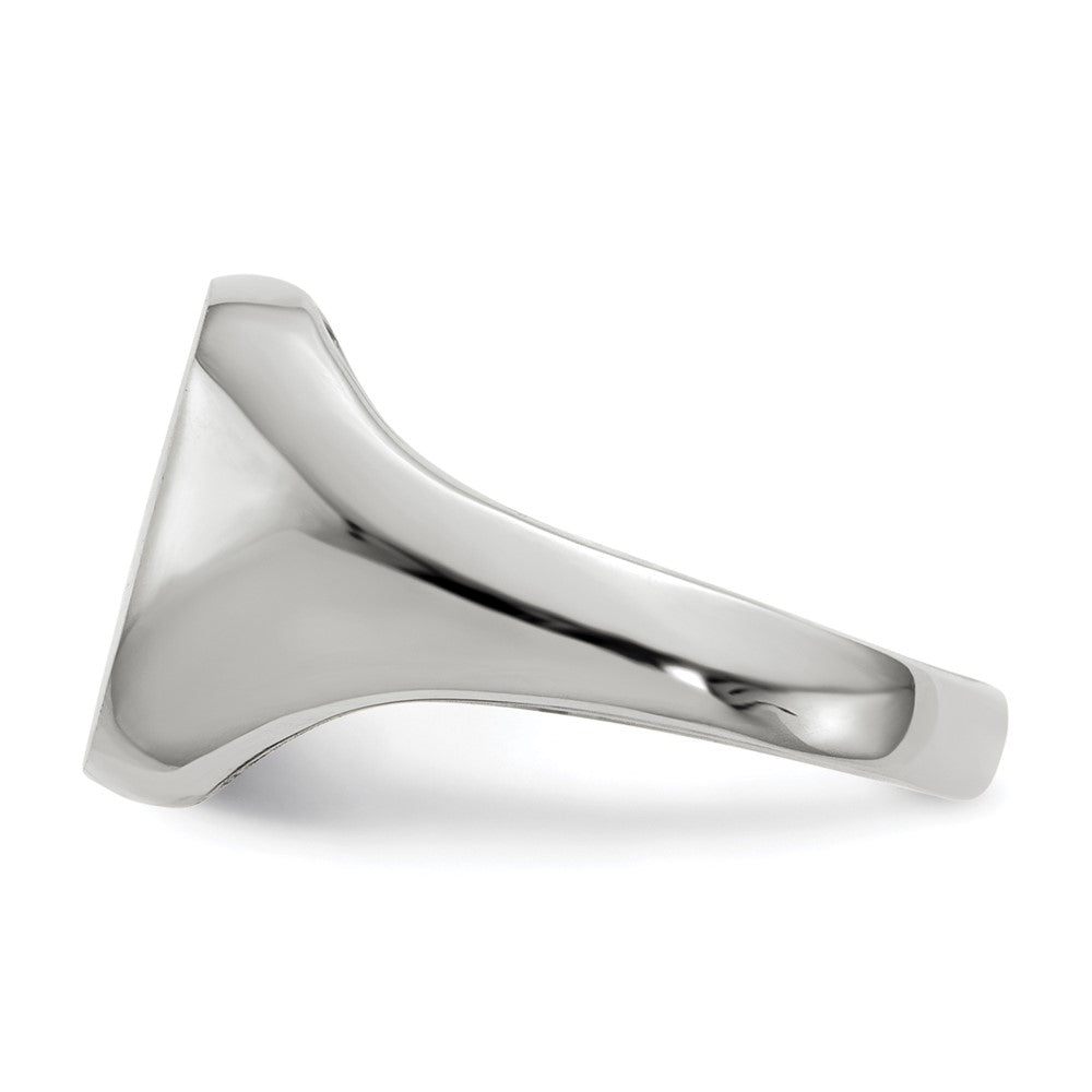 14k White Gold 11.0x10.5mm Octagon Closed Back Mens Signet Ring