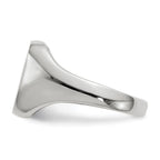 14k White Gold 11.0x10.5mm Octagon Closed Back Mens Signet Ring