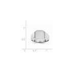 14k White Gold 11.0x10.5mm Octagon Closed Back Mens Signet Ring