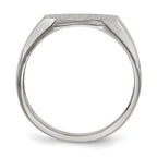14k White Gold 11.0x11.0mm Octagon Open Back Mens Signet Ring