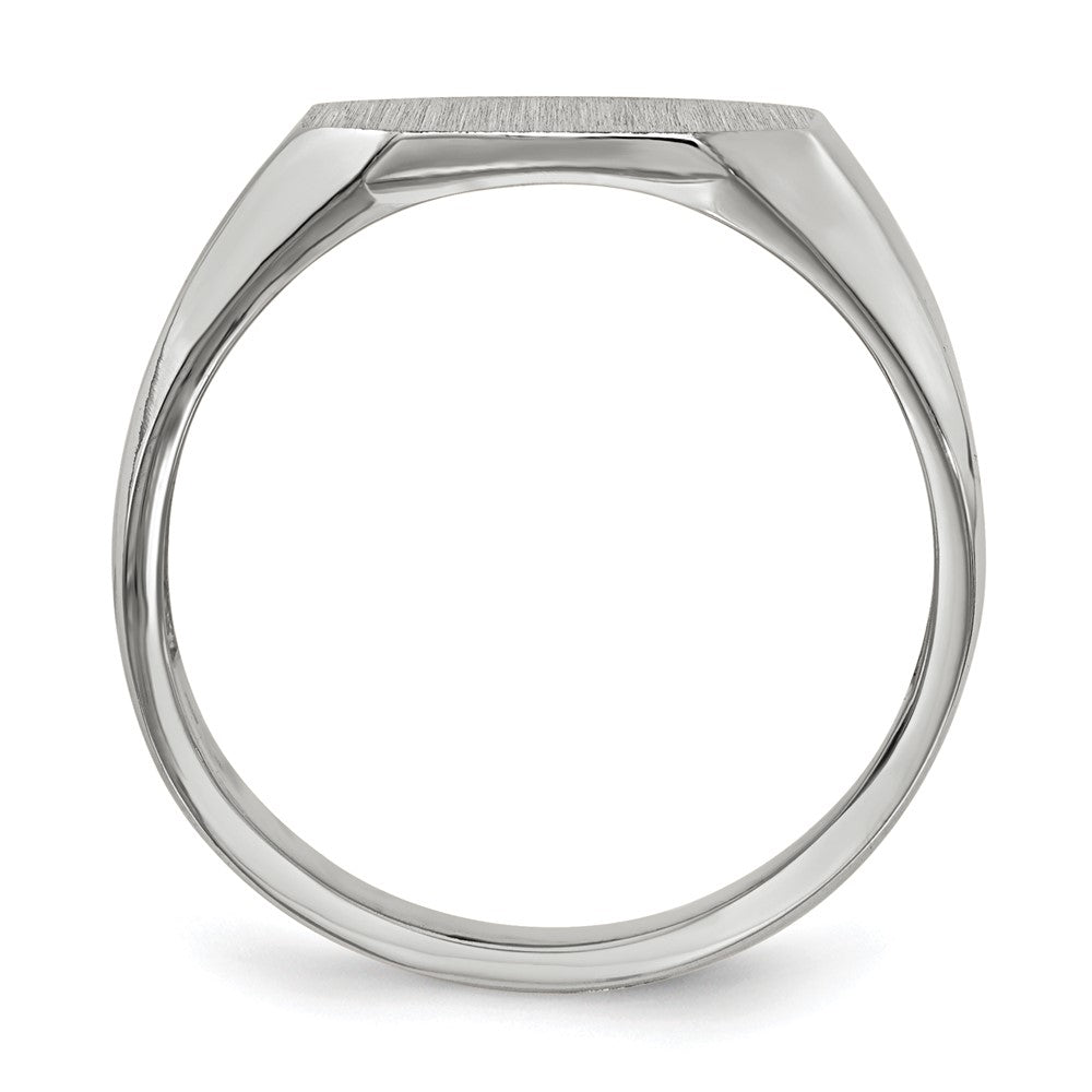 14k White Gold 11.0x11.0mm Octagon Open Back Mens Signet Ring