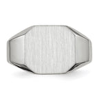 14k White Gold 11.0x11.0mm Octagon Open Back Mens Signet Ring
