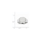 14k White Gold 11.0x11.0mm Octagon Open Back Mens Signet Ring
