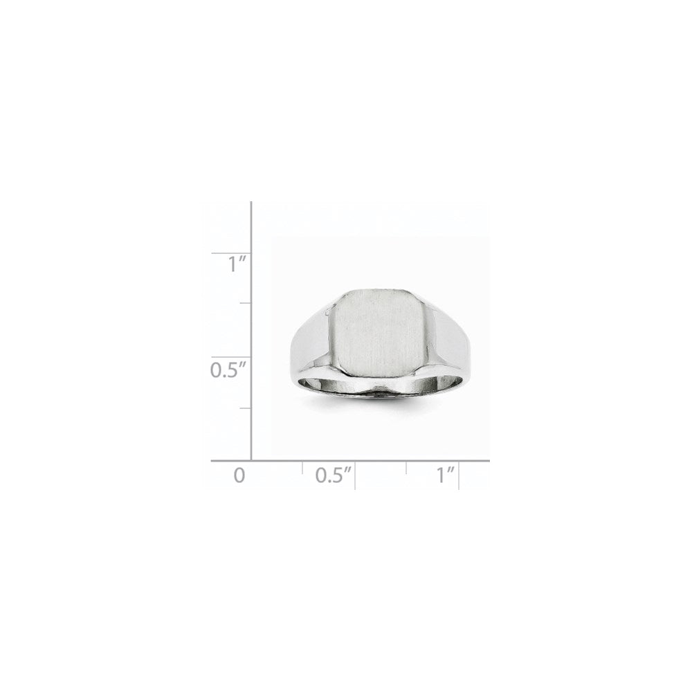 14k White Gold 11.0x11.0mm Octagon Open Back Mens Signet Ring