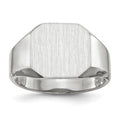 14k White Gold 11.0x11.0mm Octagon Open Back Mens Signet Ring