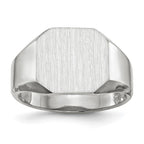 14k White Gold 11.0x11.0mm Octagon Open Back Mens Signet Ring