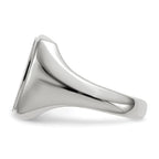 14k White Gold 13.0x15.0mm Rectangle Closed Back Mens Signet Ring