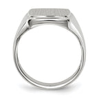 14k White Gold 13.0x15.0mm Rectangle Open Back Mens Signet Ring