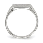 14k White Gold 9.0x10.0mm Rectangle Closed Back Signet Ring