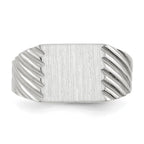 14k White Gold 9.0x10.0mm Rectangle Closed Back Signet Ring