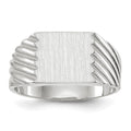 14k White Gold 9.0x10.0mm Rectangle Closed Back Signet Ring