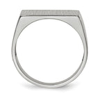 14k White Gold 16.5x8.0mm Rectangle Closed Back Signet Ring