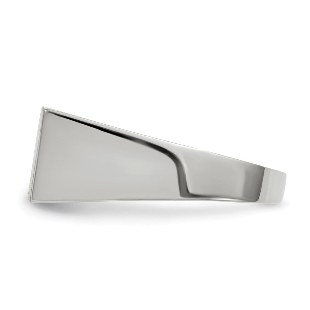 14k White Gold 16.5x8.0mm Rectangle Closed Back Signet Ring