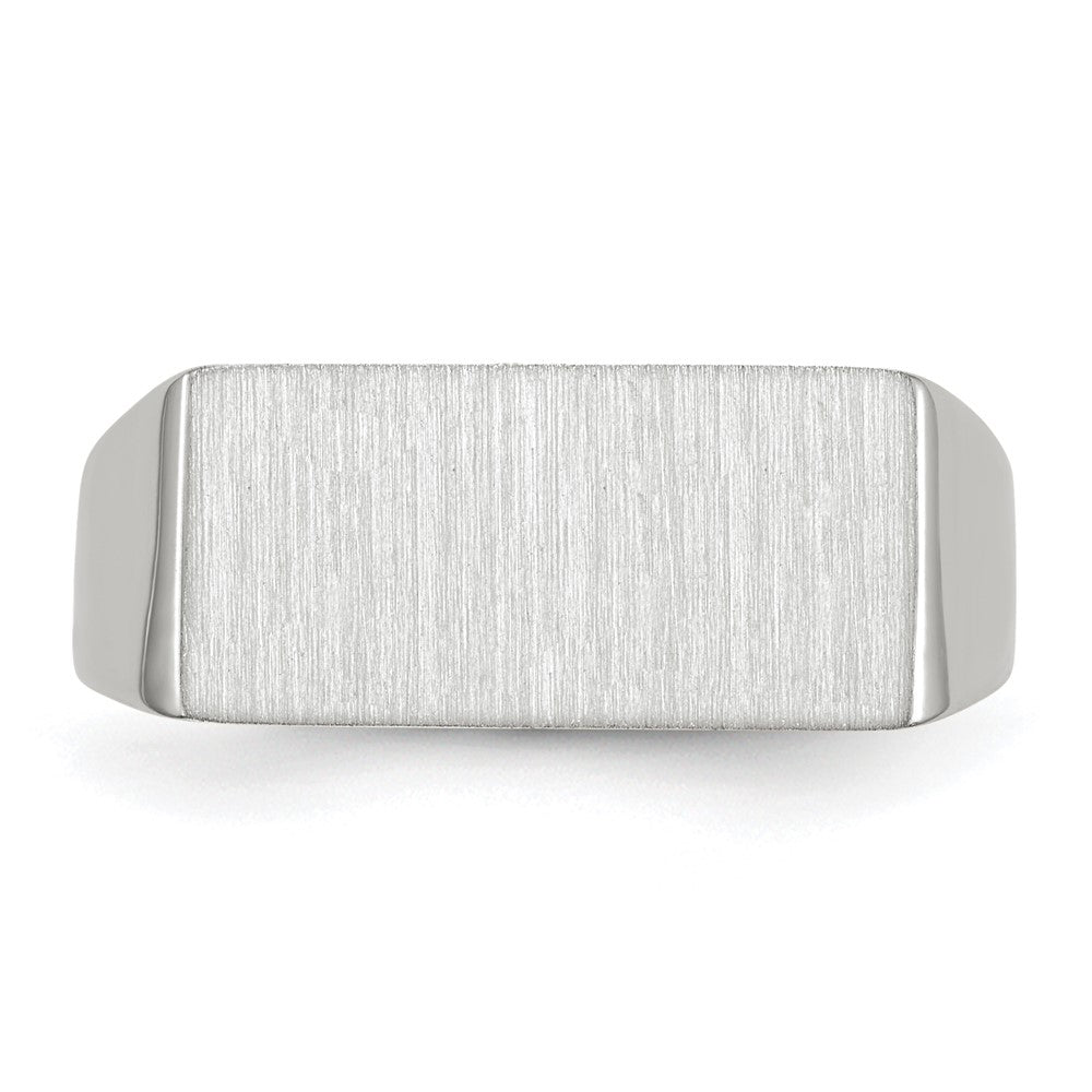 14k White Gold 16.5x8.0mm Rectangle Closed Back Signet Ring