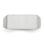 14k White Gold 16.5x8.0mm Rectangle Closed Back Signet Ring