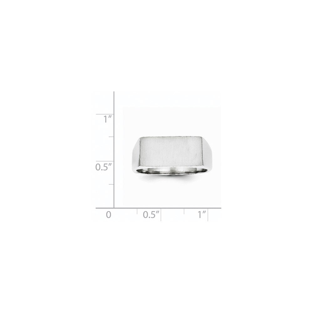 14k White Gold 16.5x8.0mm Rectangle Closed Back Signet Ring