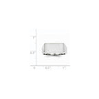 14k White Gold 16.5x8.0mm Rectangle Closed Back Signet Ring