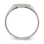 14k White Gold 9.0x7.0mm Octagon Closed Back Signet Ring