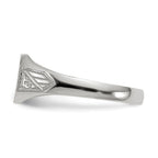 14k White Gold 9.0x7.0mm Octagon Closed Back Signet Ring