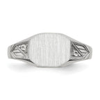 14k White Gold 9.0x7.0mm Octagon Closed Back Signet Ring