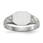 14k White Gold 9.0x7.0mm Octagon Closed Back Signet Ring