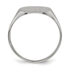 14k White Gold 10.5x9.0mm Octagon Closed Back Signet Ring