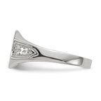 14k White Gold 10.5x9.0mm Octagon Closed Back Signet Ring