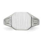 14k White Gold 10.5x9.0mm Octagon Closed Back Signet Ring