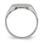 14k White Gold 11.0x9.0mm Octagon Closed Back Signet Ring
