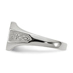 14k White Gold 11.0x9.0mm Octagon Closed Back Signet Ring