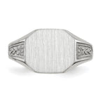 14k White Gold 11.0x9.0mm Octagon Closed Back Signet Ring
